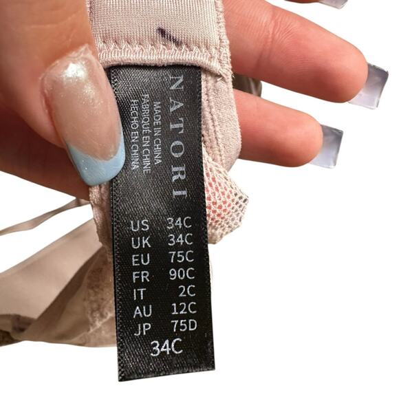 Natori Bliss Perfection Comfort T-Shirt pink Lace accent  Bra Size 34C - Picture 6 of 9